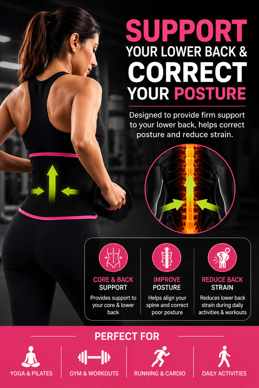 Adjustable Waist Trimmer Belt – Slim Fit Body Shaping Belt for Women
